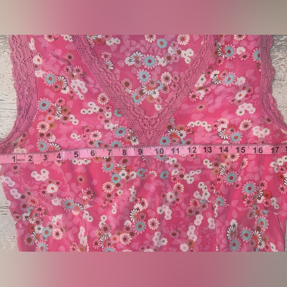 Vintage Diane Von Furstenberg 100% Silk Assets DVF slip dress pink floral maxi - Picture 8 of 10
